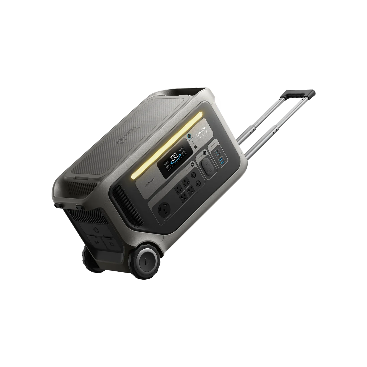 Anker SOLIX F3000 portable power station, wheeled unit with pull handle and AC outlets