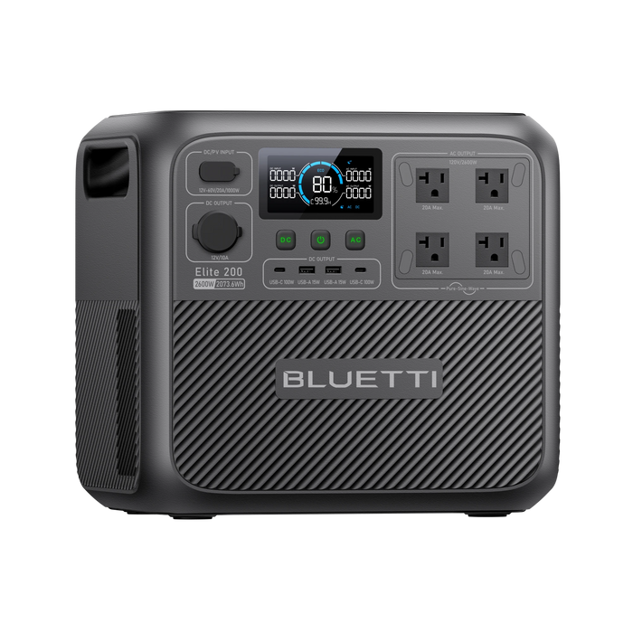 BLUETTI Elite 200 V2 portable power station angled front view