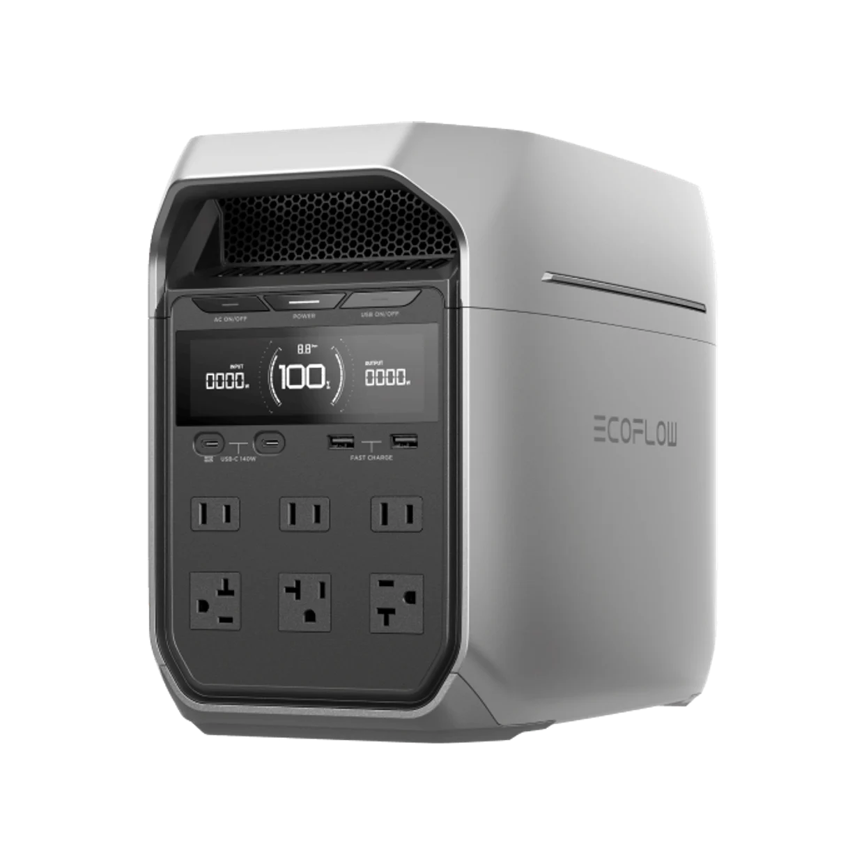 EcoFlow DELTA 3 Plus portable power station front and side view